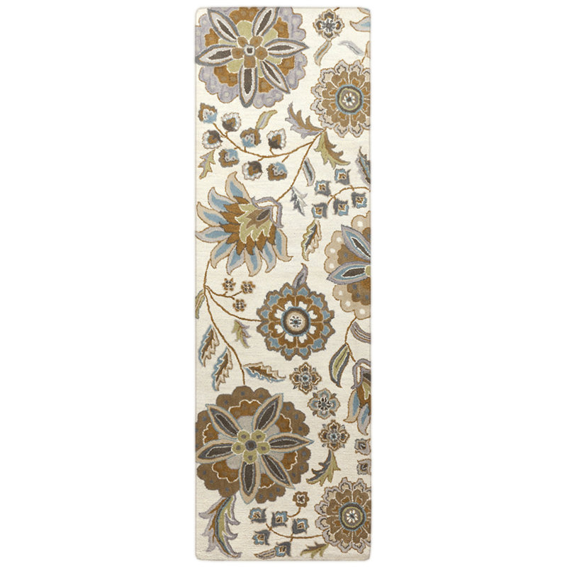 Tapis en laine touffeté à la main Elsberry, Tapis de couloir 2 pi 6 po x 8 pi
