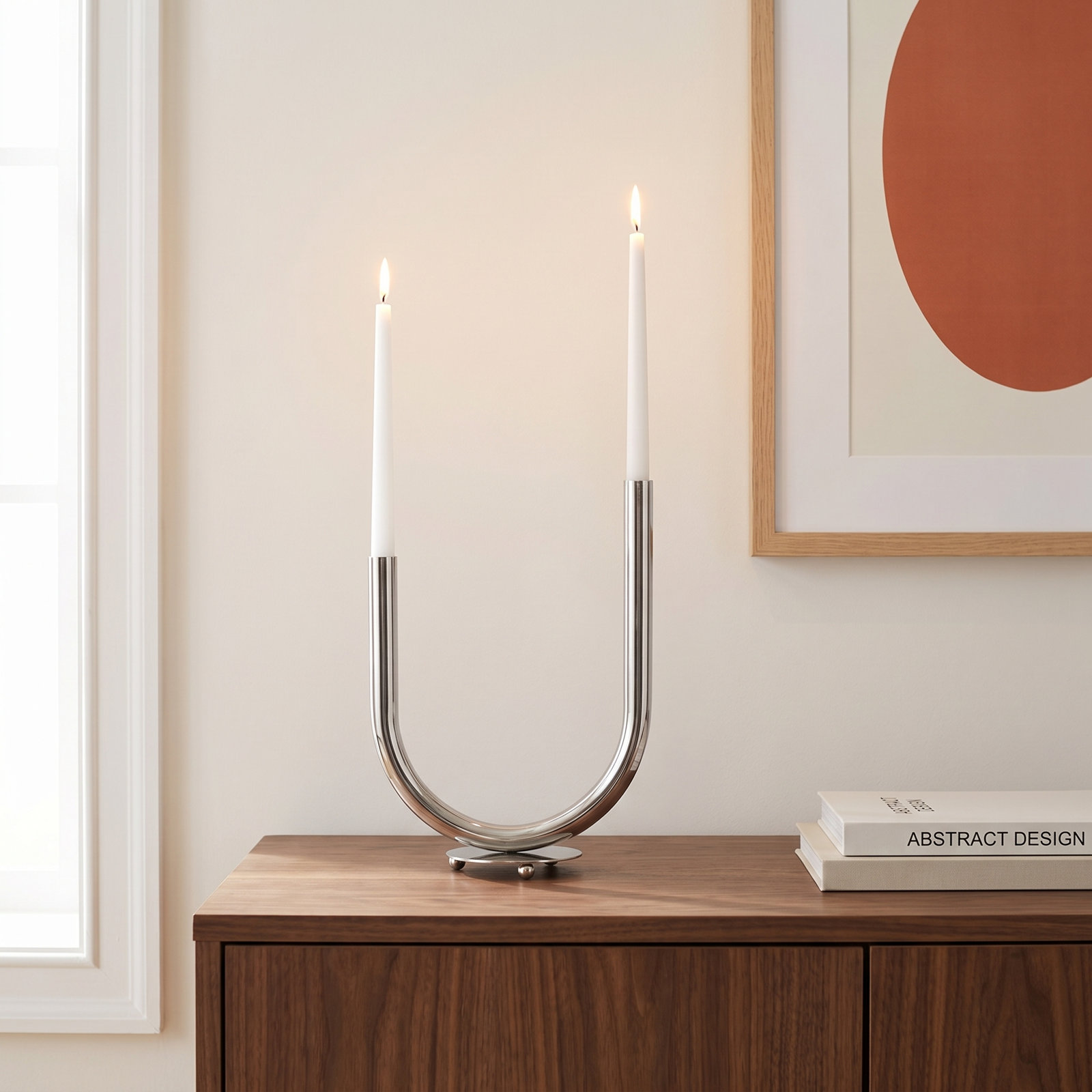 Bianca Stainless Steel Candelabra