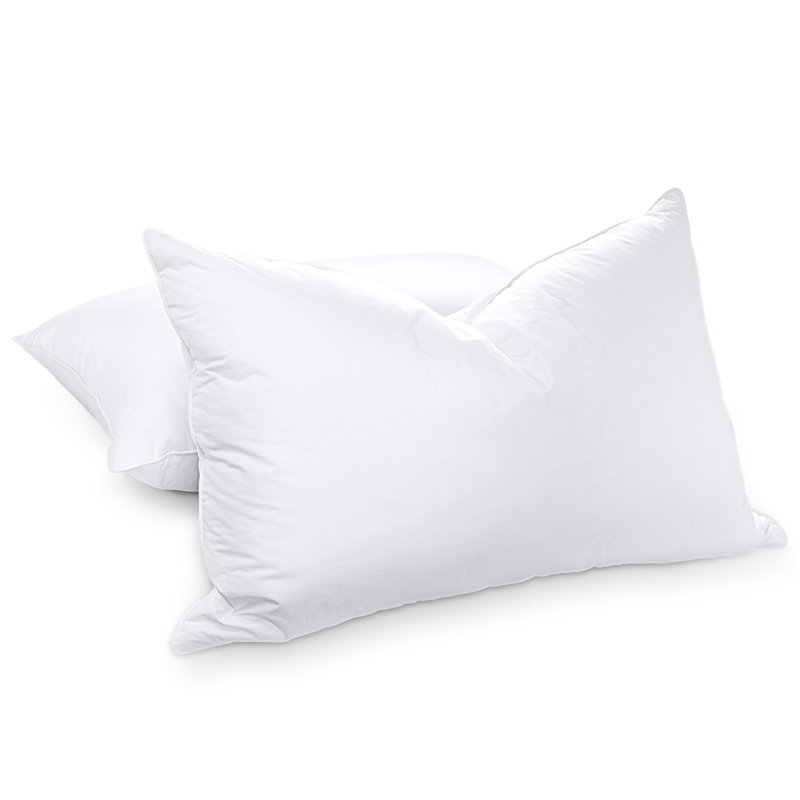 Hotel and Resort Goose Feather Pillows With Cotton Cover, Queen