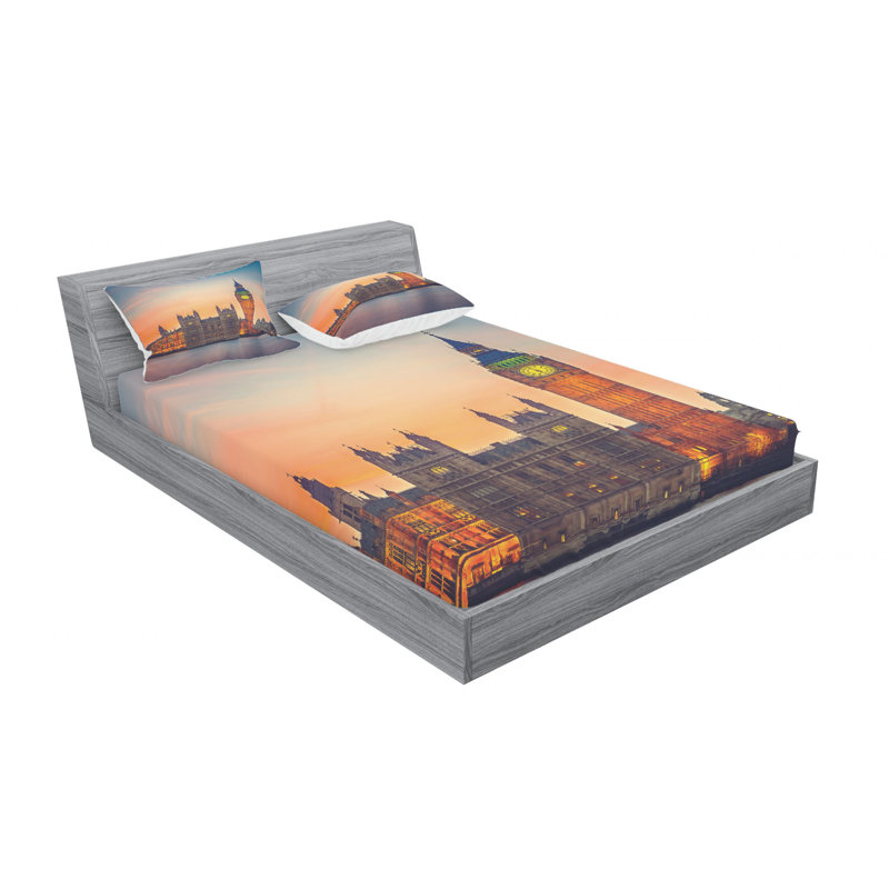 Microfiber Sheet Set, Queen Sheet Set with Fitted Sheet