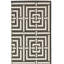 Tapis intérieur / extérieur noir / beige à motif géométrique Arneshia-33349686
