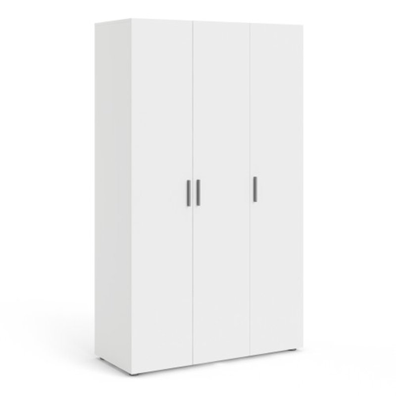 Diamone 3 Door Manufactured Wood Wardrobe, White