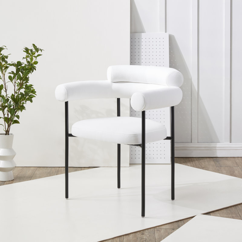 Chaise de salle à manger Bellport, Lin blanc