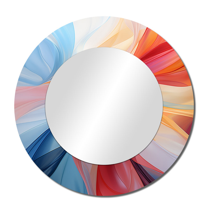 «Caalin Blue Red Fractal Spiral II - Wind Turbines Mirror», 36 po x 36 po
