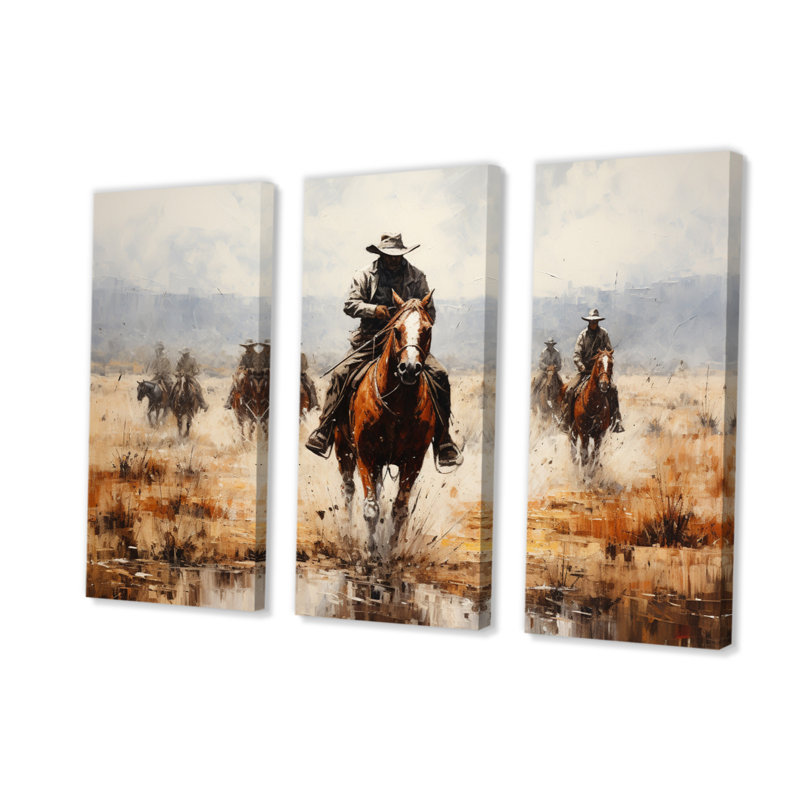 Western Dust and Grit II, 3 pièces, H 32 po x l 48 po x P 1 po