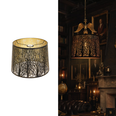 30.48cm H Metal Lamp Shade ( Clip On ) in Tan