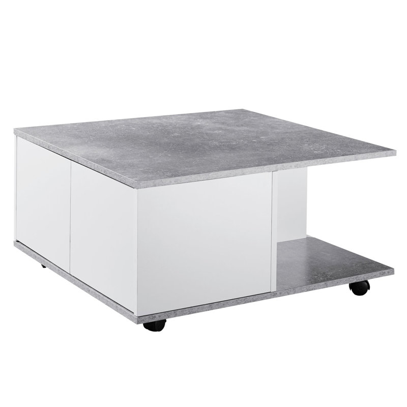 Varuna Block Coffee Table with Storage, Grey