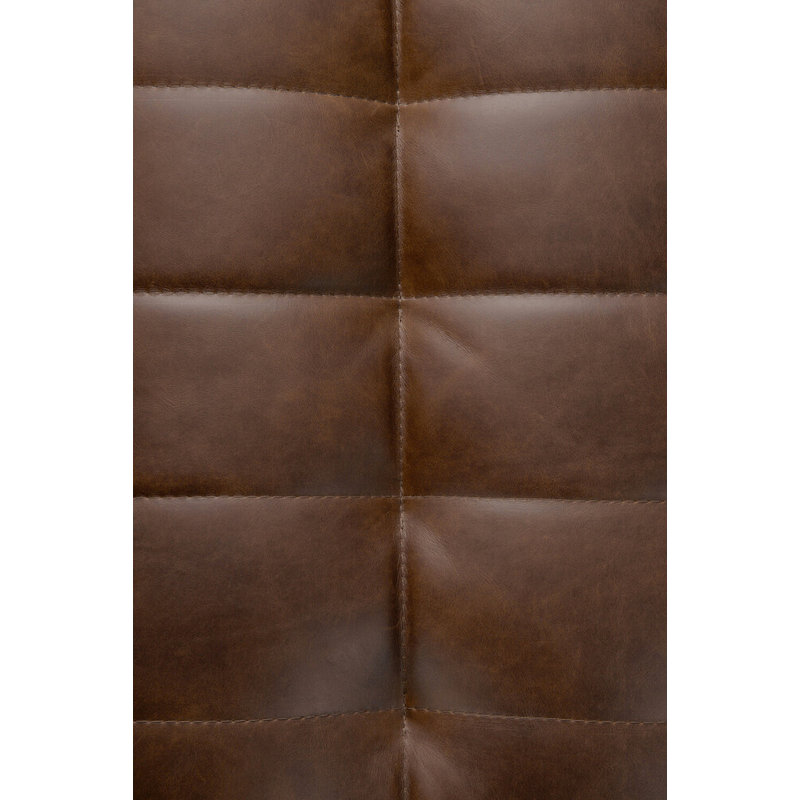 N701 Square Leather Ottoman, Chestnut