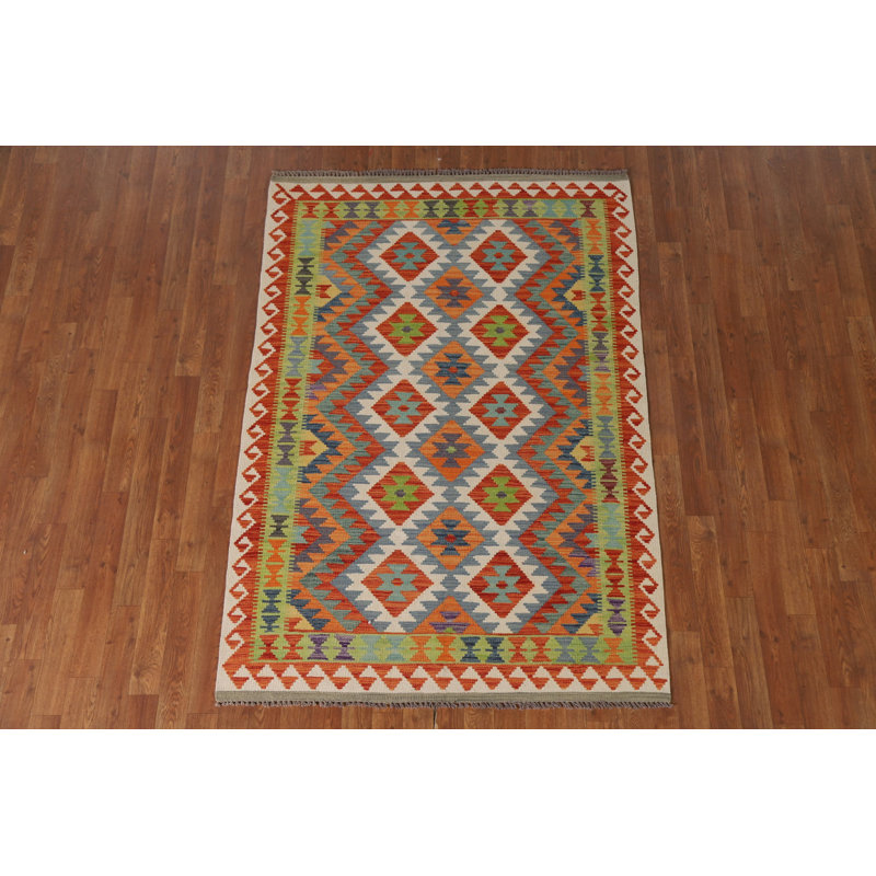 Reversible Wool Kilim Oriental Rug 4x6