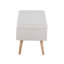 Banc de rangement contemporain en bois naturel et tissu beige