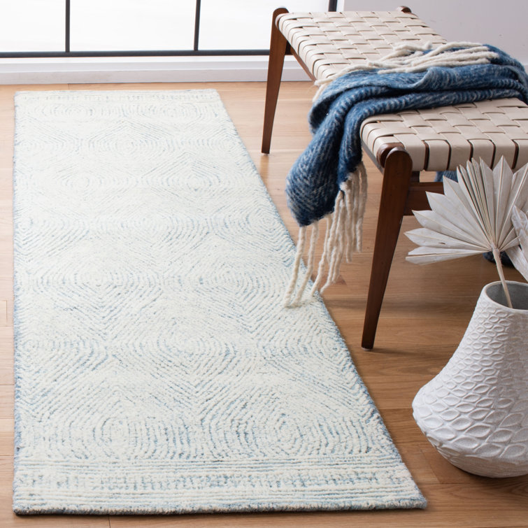Caedan Geometric Shapes Wool Hand Tufted Area Rug