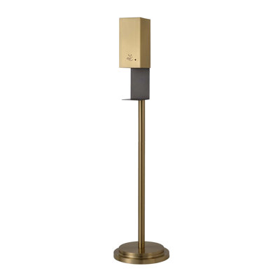 Luxe Floor Stand Touchless Hand Sanitizer Dispenser - 54", Brushed Brass, Powermist