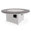 54" Round Rustic Polymer Fire Table with Propane Shelf-1243418480
