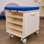 Mobile Teacher Stool with Storage Cart - Blue Cushion - RTA