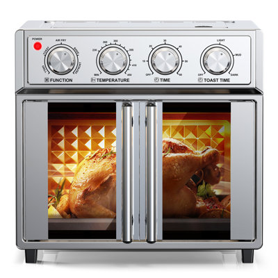 ‌plumchef 26qt Double-door Air Fryer Convection Oven, 1700w, 7 Preset Modes, 7-in-1 Multi-function (bake, Roast, Grill, Toast, Dehydrate, Defrost), Extra-large Capacity, Stainless Steel