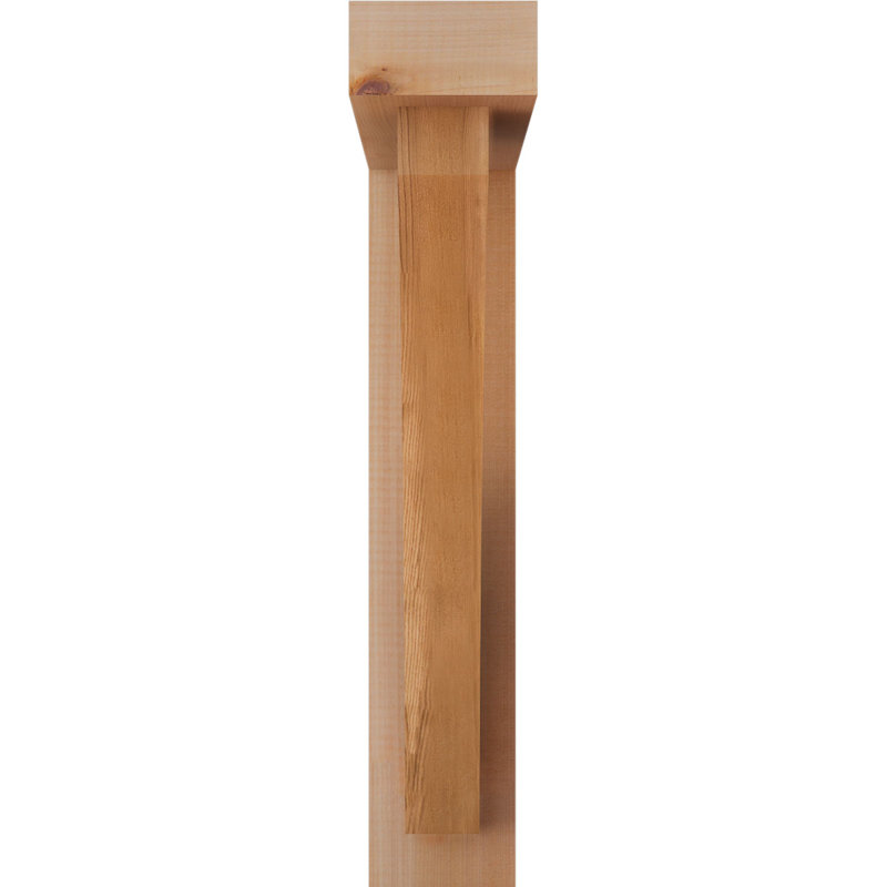 Thorton Block Bracket with Offset Brace, 22 x 18, 4"W Western Red Cedar (Rough Sawn)