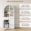 Vitrine de rangement arquée de 70,5 po de hauteur avec portes en verre et tablettes ajustables-1275464105