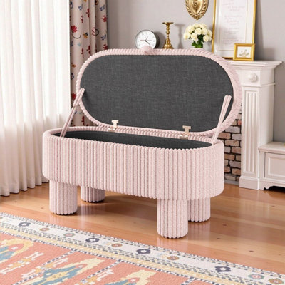 Banc de rangement avec repose-pieds et siège cylindrique l 43,3 po x l 19,1 po x H 21,3 po