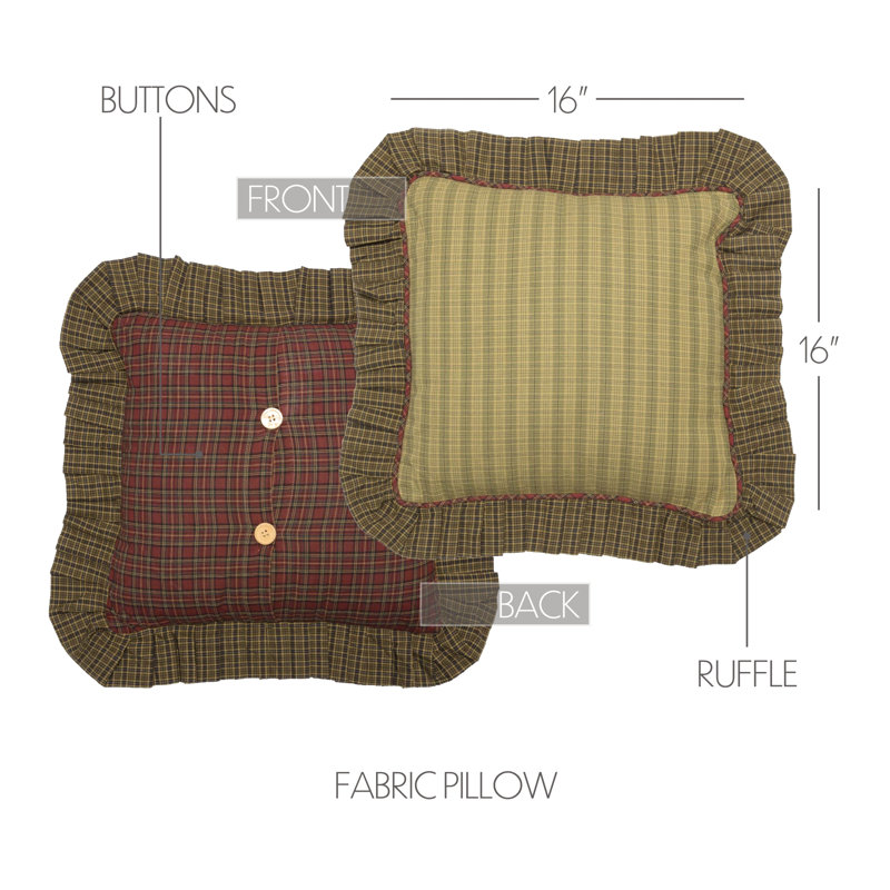 Tea Cabin Plaid Cotton Reversible Throw Pillow