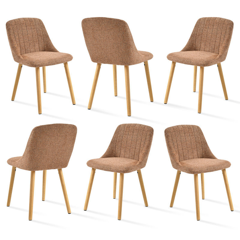 48.5cm H Upholstered Side Chair, Camel Chenille/Natural