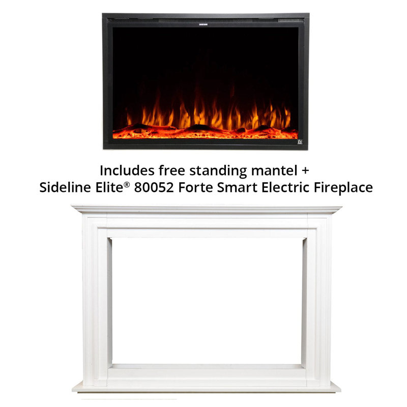 Sideline Elite Smart Electric Fireplace with Encase Surround Mantel, 36.25" H x 52" W x 9.86" D