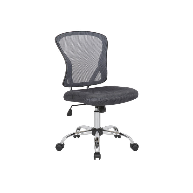 Chaise de travail en filet Crenguta, Gris foncé, Non
