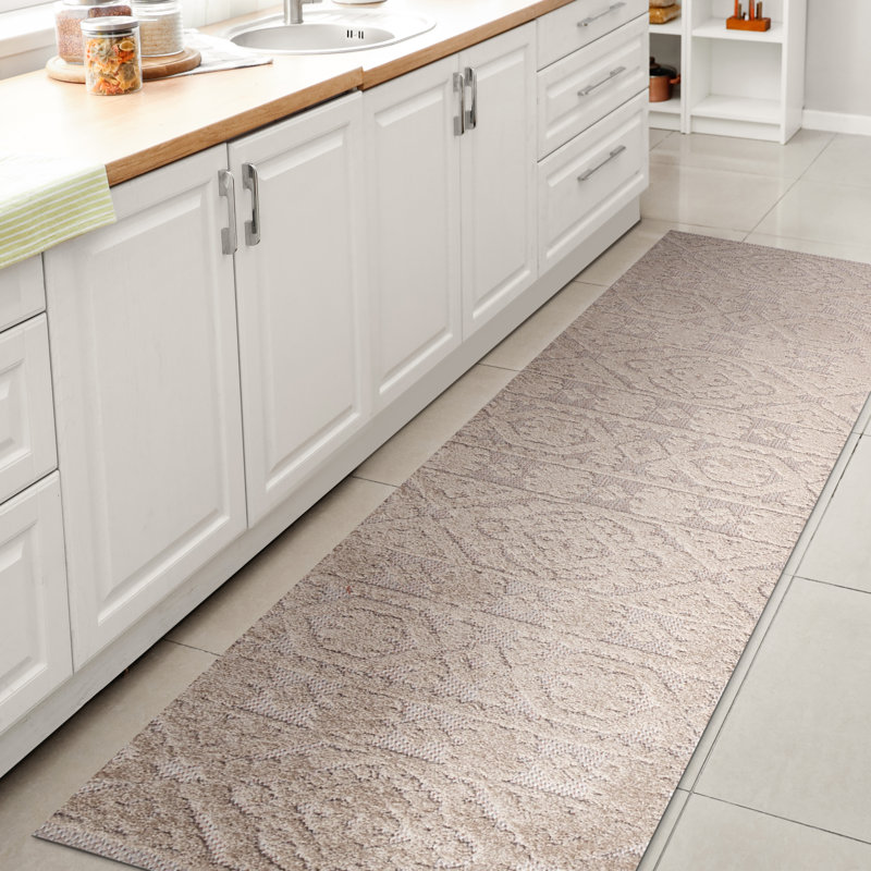 Tapis d'intérieur / extérieur beige Citta, Tapis de couloir 2 pi x 8 pi