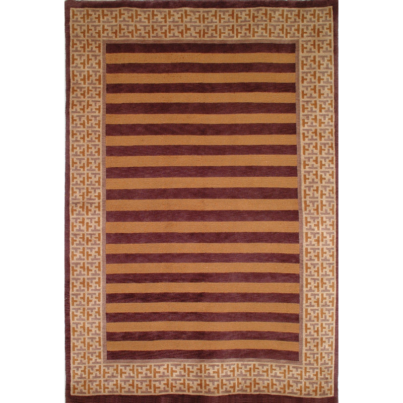 Tapis tibétain en laine noué à la main, Rectangle 4 pi x 6 pi