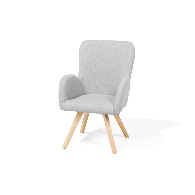 Dontae Upholstered Armchair, Grey, Light Wood