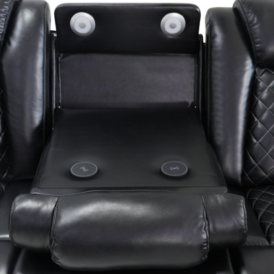 Canapé modulaire inclinable électrique en cuir Shamla