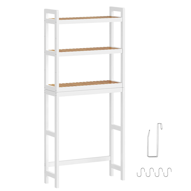 Romita 163 cm W Adjustable Height Shelving Unit, White/Brown
