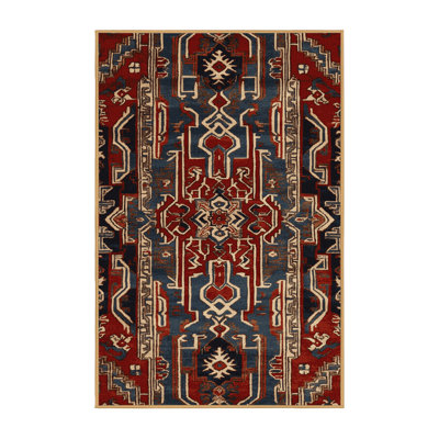 Machine Washable Art Deco Brown Area Rug