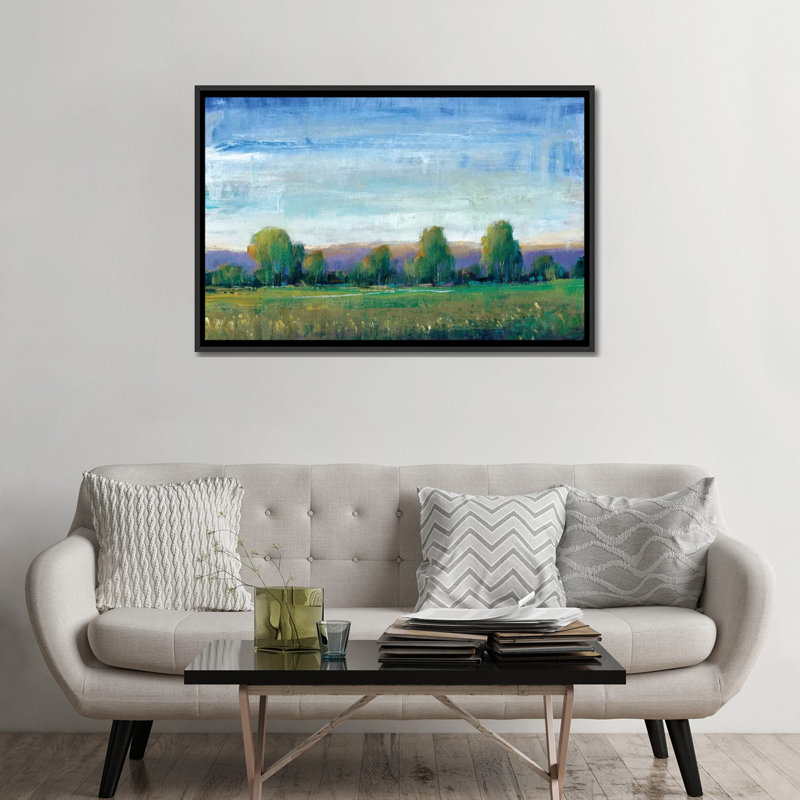 « glen refuge ii », reproduction sur toile, H 40 po x l 60 po x P 1,5 po, Toile avec cadre noir, Pas de tapis
