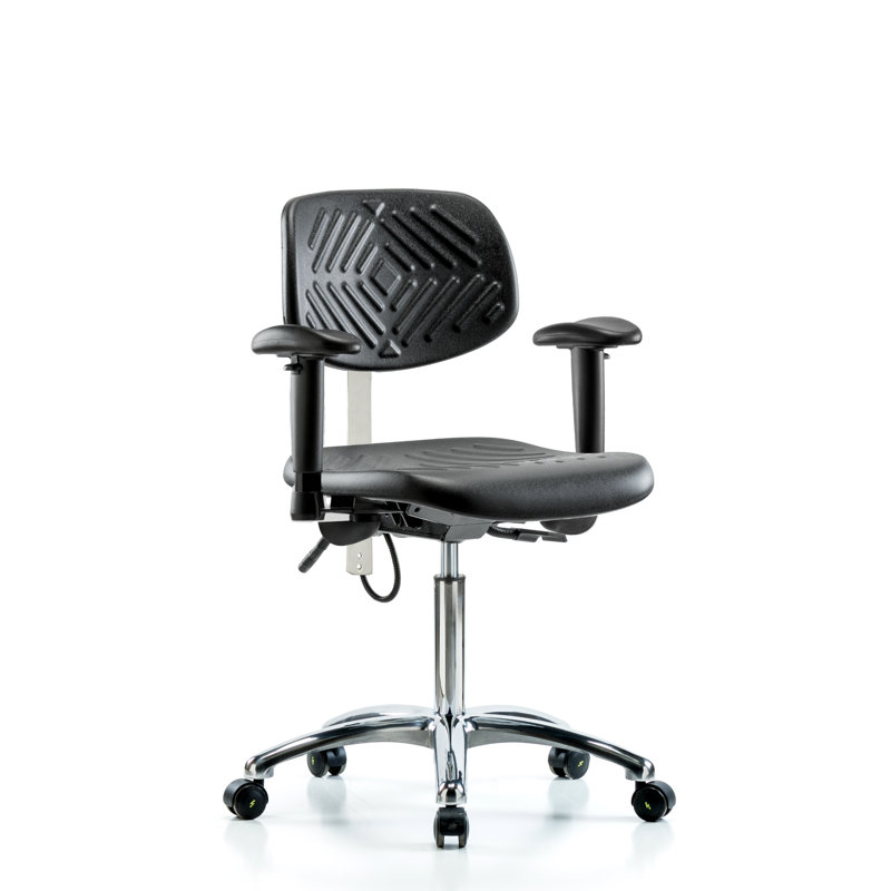 Chaise de travail Dashiell, Noir, Roulettes, Non inclus