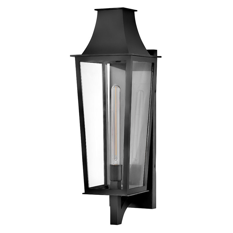 Georgetown 1 - Light Outdoor Wall Lantern, Black, 26.75" H x 8.5" W x 9.75" D