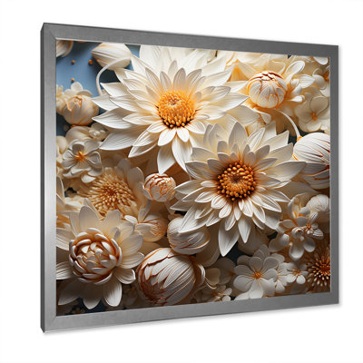 «White and Orange Daisy Efflorescence Waltz» sur toile imprimée