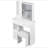 29.2" Small Size Left Drawer Desktop Vanity Table + Cushioned Stool, Large Sliding, Touch Control, Tri-Color Switching, Brightness Adjust LED Mirror, High Capacity Storage, Suitable For Small Space-1952247088