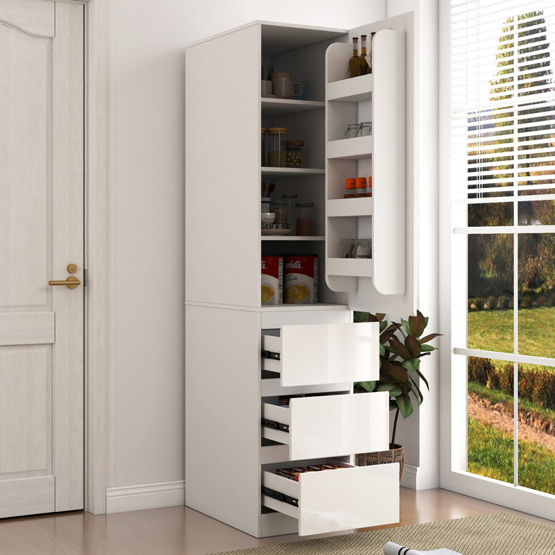 Garde-manger 71 po avec 3 grands tiroirs pour la cuisine et le salon