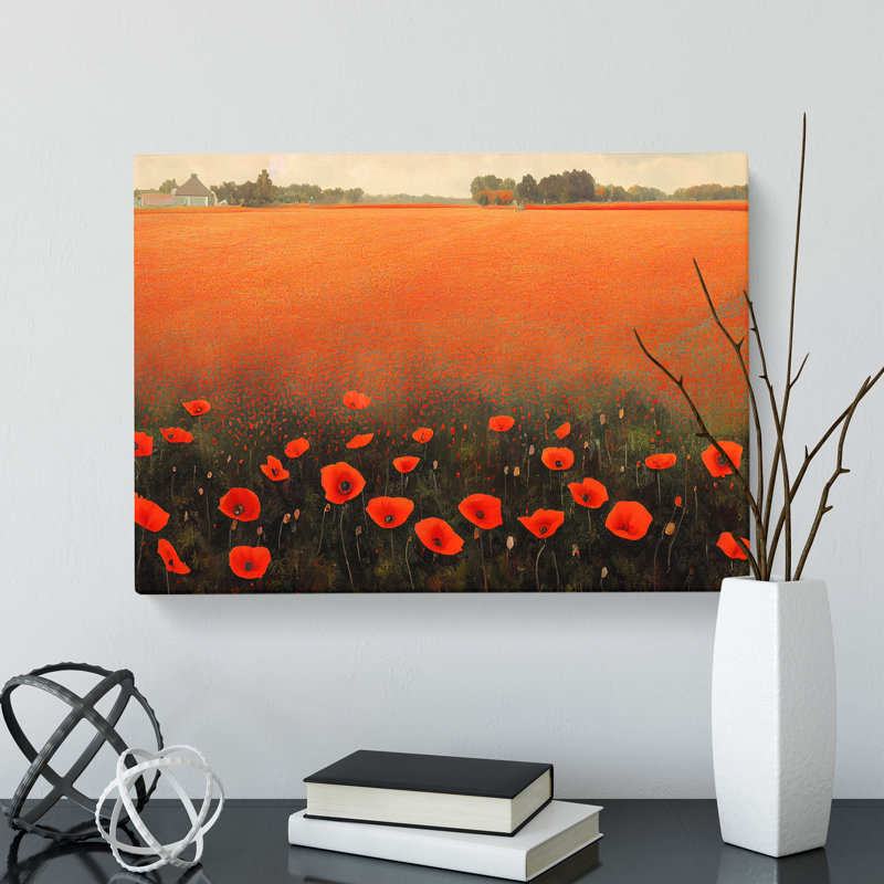 Incredible Poppy Field Flowers - Wrapped Canvas, 50cm H x 76cm W x 3cm D