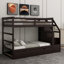 Bunk Bed with Trundle and Storage Stairs-512918729