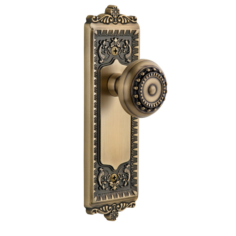Poignée de porte Grandeur Windsor, 2 3/8", Laiton rétro