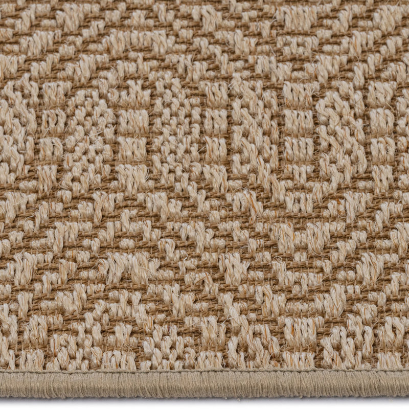 Almiro Jute/Sisal Geometric Indoor Rug, Rectangle 10' x 14'