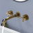 Double Cross Handles Wall Mounted Bathroom Faucet-111845732