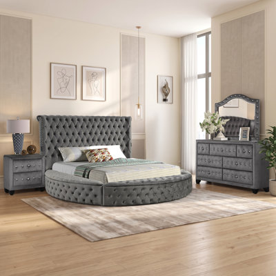 Ensemble de chambre avec rangement 4 pièces Taner