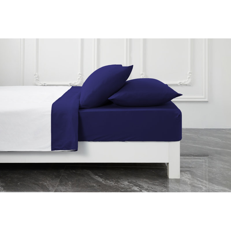 Premium Rayon from Bamboo Sheet Set Deep Pockets, Cooling, Ultra Soft and Breathable, Navy Blue