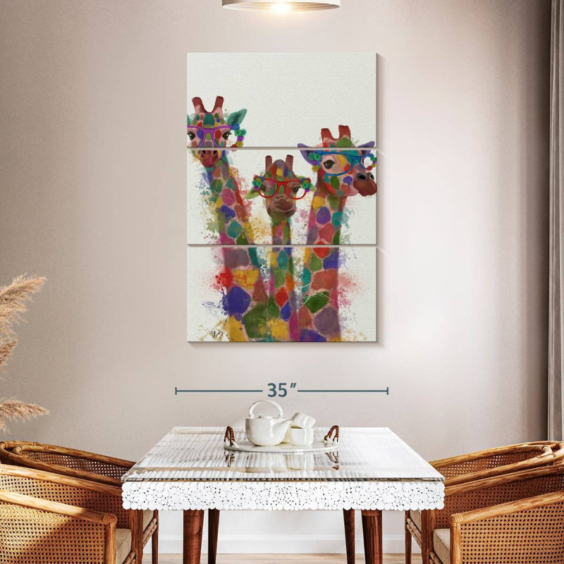 Trio de girafes Brampt Rainbow Splash, H 50 po x l 32 po