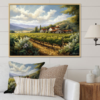 Vineyard Charm Landscape I On Canvas Print