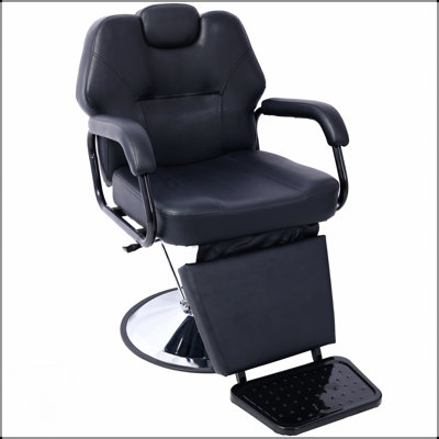 Heavy Duty Hydraulic Barber Chair With Reclining Extra Wider Seat, Ideal For Comfort And Durability In Barbershops And Salons.