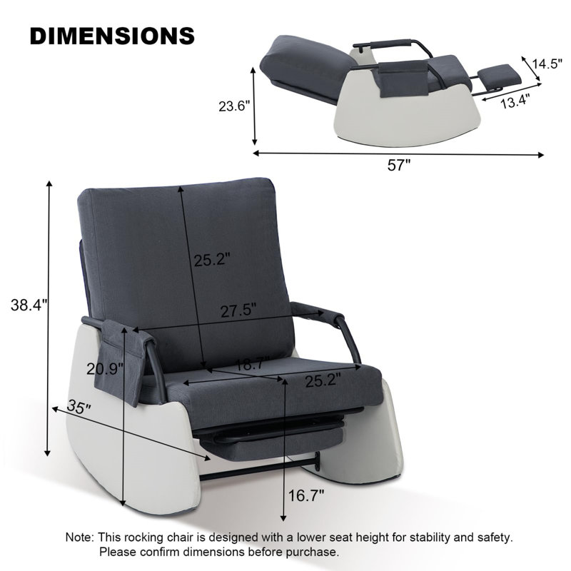 Reclining Outdoor Lounge Chair, Gray, Gray