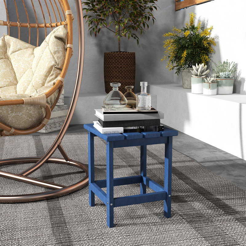 Table d'appoint extérieure bleue - bout de patio de 15 po pour porche, piscine, balcon, capacité de 110 lb
